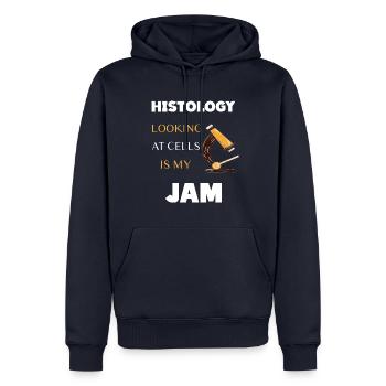 HISTOLOGY LOOKING AT CELLS IS MY JAM - Männer Premium Bio Hoodie - Navy - Vorne - Nico (187cm)