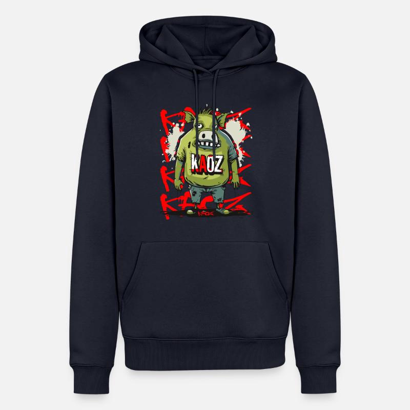 Die Existenz eines Schweins - Männer Premium Bio Hoodie - Navy