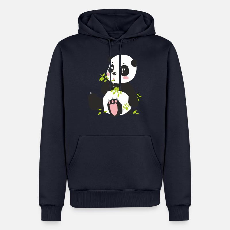 Jo le panda mignon - Sweat à capuche Premium bio Homme - bleu marine