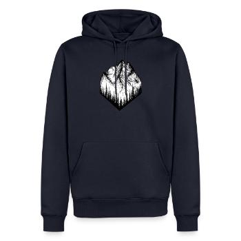 Berglandschaft Zeichnung - Männer Premium Bio Hoodie - Navy - Vorne - Nico (187cm)