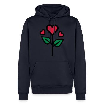 Valentinstags Rose in Herzform - Männer Premium Bio Hoodie - Navy - Vorne - Nico (187cm)