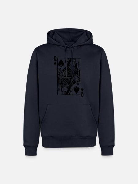 Reine de pique jeu de cartes - Sweat à capuche Premium bio Homme - bleu marine