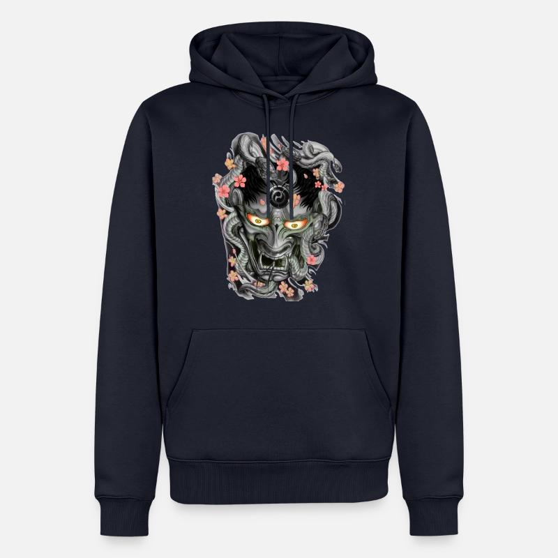 Masque de démon - Sweat à capuche Premium bio Homme - bleu marine