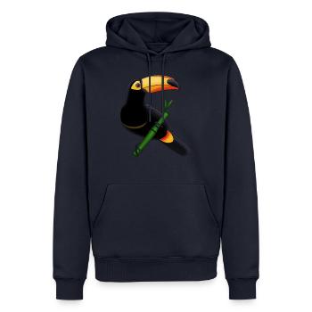 Tukan Tropen Regenwald Geschenkidee - Männer Premium Bio Hoodie - Navy - Vorne - Nico (187cm)