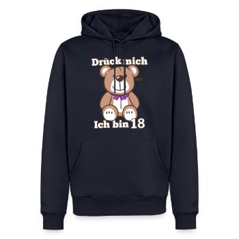 Drück Mich Ich Bin Über 18 Teddybär 18 Geburtstag - Männer Premium Bio Hoodie - Navy - Vorne - Nico (187cm)