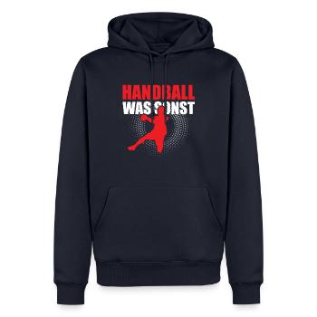 Handball Sport Shirt - Geschenk für Handballer - Männer Premium Bio Hoodie - Navy - Vorne - Nico (187cm)
