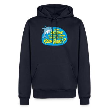 Delfine trinken kein Bier - Männer Premium Bio Hoodie - Navy - Vorne - Nico (187cm)