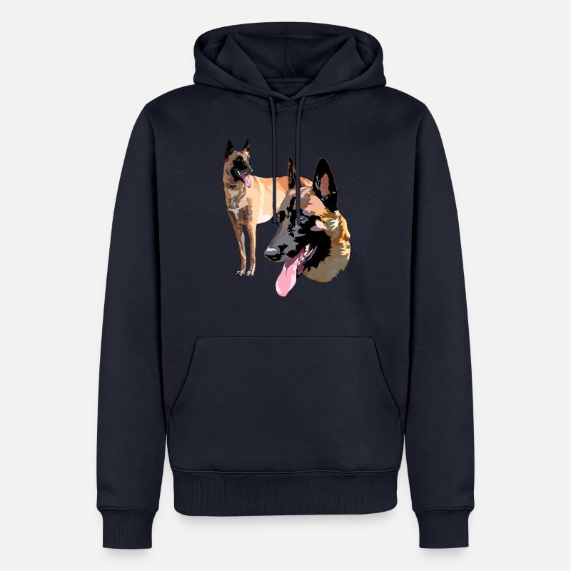 die 2 malinois - Männer Premium Bio Hoodie - Navy