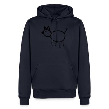 Skizze Strichzeichnung Zeichnung Kinderbild Hund - Männer Premium Bio Hoodie - Navy - Vorne - Nico (187cm)