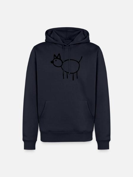 Skitstrek tegning tegning børns billede hund - Herre Premium økologisk hoodie - navy