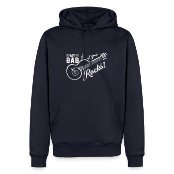 Music SHIRT - My Dad Rocks! - Men’s Premium Organic Hoodie - navy - Front - Nico (187cm)