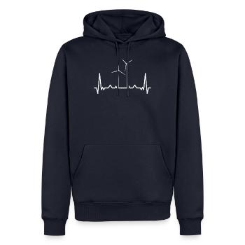 Parc éolien de Heartbeat Wind Turbine - Sweat à capuche Premium bio Homme - bleu marine - Devant - Nico (187cm)