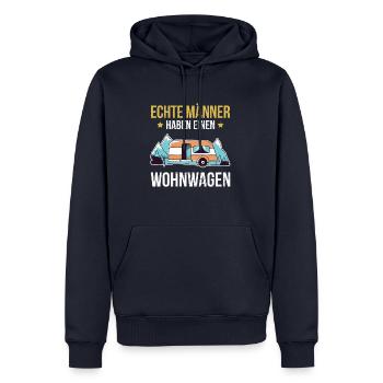 Wohnmobil Caravans Wohnwagen echte Männer - Männer Premium Bio Hoodie - Navy - Vorne - Nico (187cm)