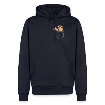 Erdmännchen Surikate Mangusten Brusttasche - Männer Premium Bio Hoodie - Navy - Vorne - Nico (187cm)
