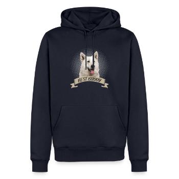 Berger Blanc Suisse Weisser Schweizer Schäferhund - Männer Premium Bio Hoodie - Navy - Vorne - Nico (187cm)