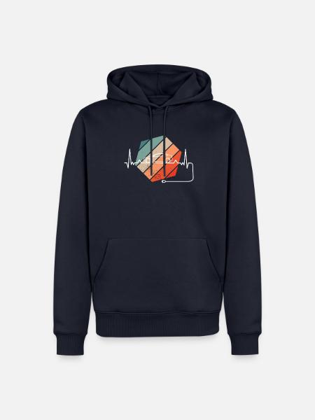 retro Herzschlag für Elektroauto - Männer Premium Bio Hoodie - Navy