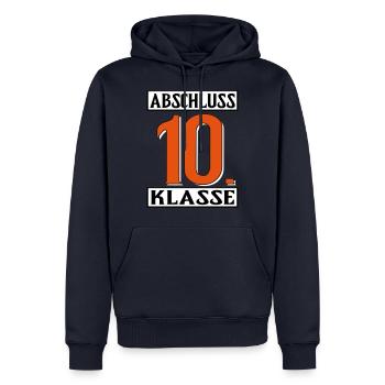 abschluss 10 klasse shirt coole Sprüche - Männer Premium Bio Hoodie - Navy - Vorne - Nico (187cm)