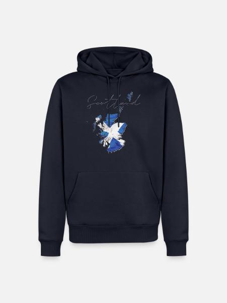 Schottland Flagge in der Schottland Landkarte EN - Männer Premium Bio Hoodie - Navy