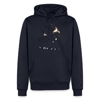Schwalben am Himmel - Männer Premium Bio Hoodie - Navy - Vorne - Nico (187cm)