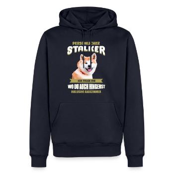 Akita Inu Hund - Akita - Männer Premium Bio Hoodie - Navy - Vorne - Nico (187cm)