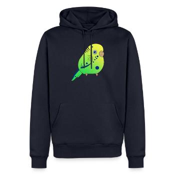 Wellensittich, Klein Wellensittich - Männer Premium Bio Hoodie - Navy - Vorne - Nico (187cm)