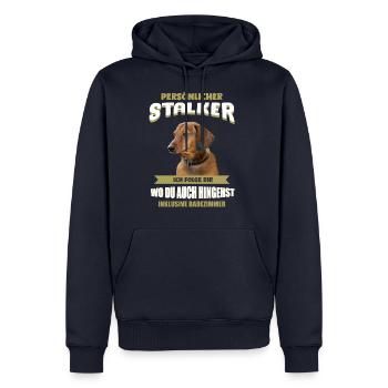 Dackel Hund - Dackel - Männer Premium Bio Hoodie - Navy - Vorne - Nico (187cm)