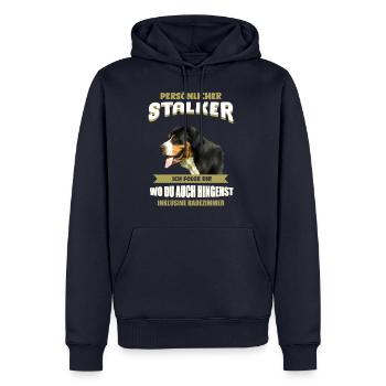 Grosser Schweizer Sennenhund - Männer Premium Bio Hoodie - Navy - Vorne - Nico (187cm)