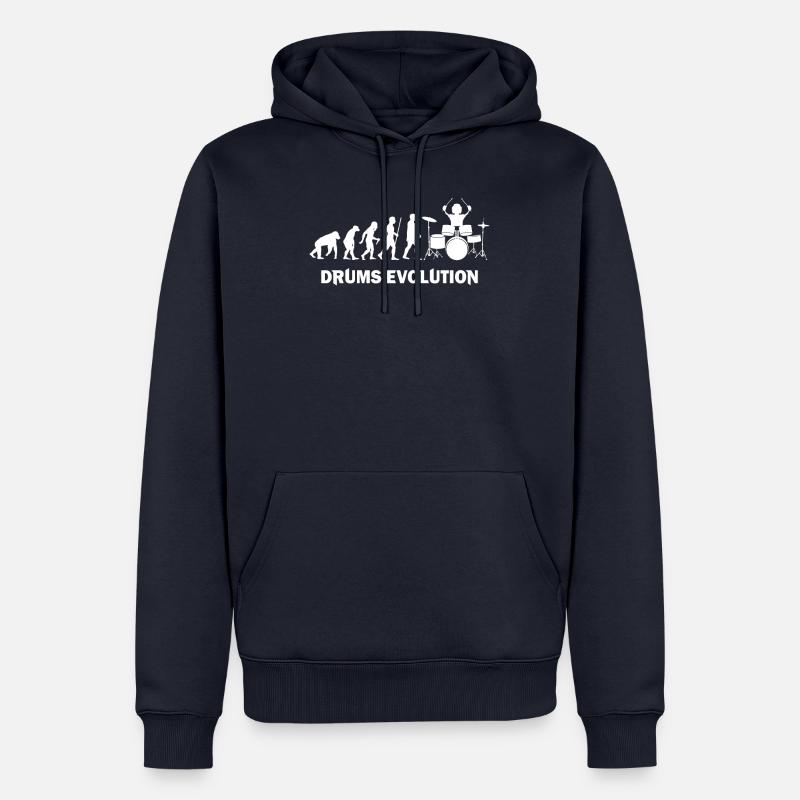 Evolution etnwicklung am Schlagzeuger - Sweat à capuche Premium bio Homme - bleu marine