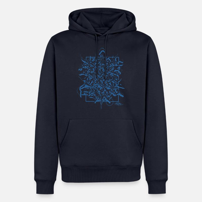 Alphabet bleu - Sweat à capuche Premium bio Homme - undefined