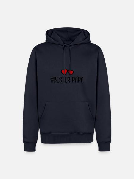Bester Papa Herzen Liebe - Männer Premium Bio Hoodie - Navy