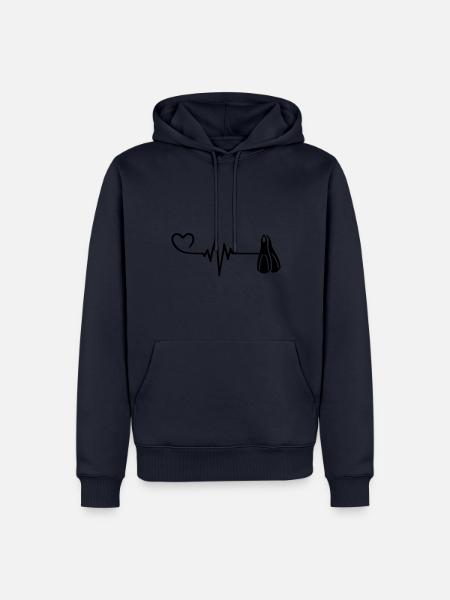 Diving fins pulse heart - Men’s Premium Organic Hoodie - navy