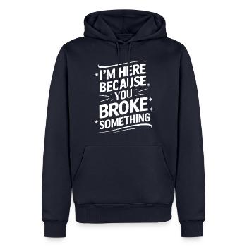 Technical Support Computer - Men’s Premium Organic Hoodie - navy - Front - Nico (187cm)