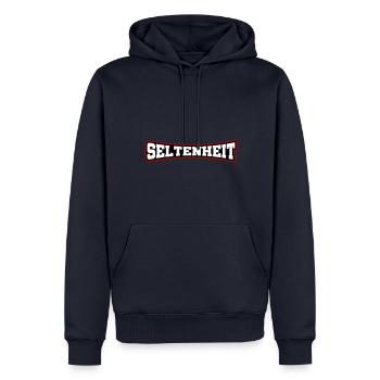 Seltenheit Selten Spruch Motto - Männer Premium Bio Hoodie - Navy - Vorne - Nico (187cm)