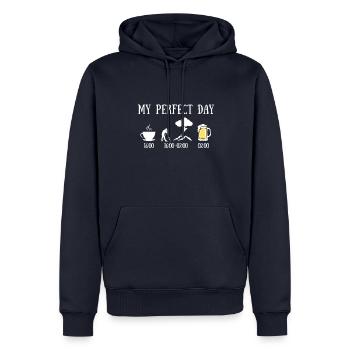 Perfect Day Storm Chaser Beer Humor Thunderstorm - Men’s Premium Organic Hoodie - navy - Front - Nico (187cm)