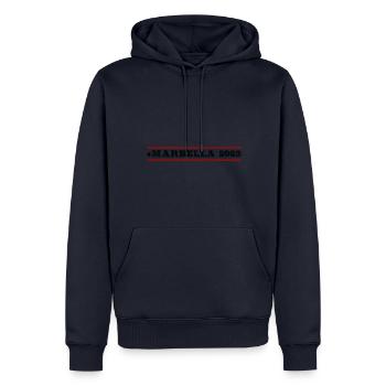 Marbella 2023 - Männer Premium Bio Hoodie - Navy - Vorne - Nico (187cm)