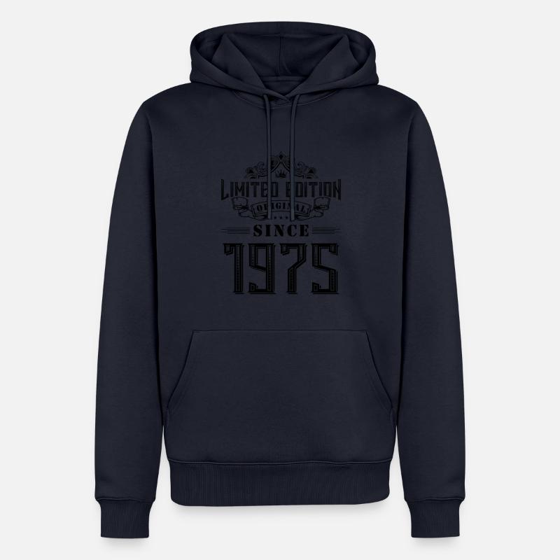 Édition limitée 1975 - Sweat à capuche Premium bio Homme - bleu marine