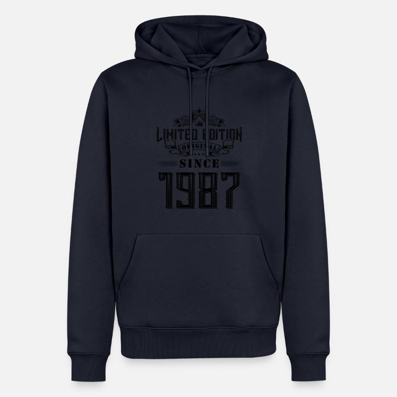 1987 Édition limitée - Sweat à capuche Premium bio Homme - bleu marine