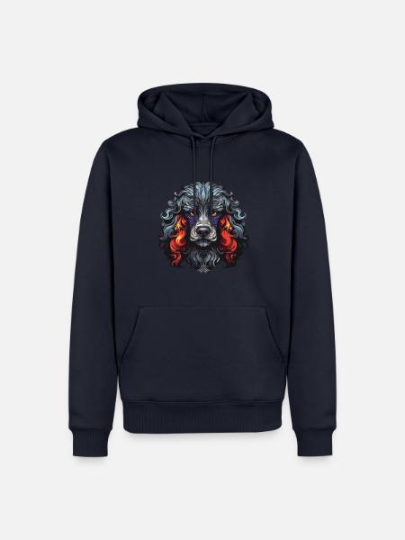 Pudel Hund Portrait - Männer Premium Bio Hoodie - Navy