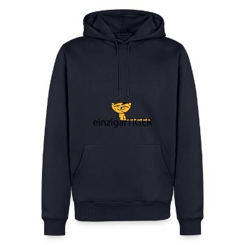 einzigartiger Tiger - Männer Premium Bio Hoodie - Navy - Vorne - Nico (187cm)