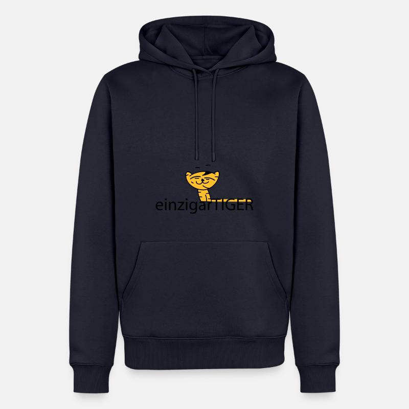einzigartiger Tiger - Männer Premium Bio Hoodie - Navy