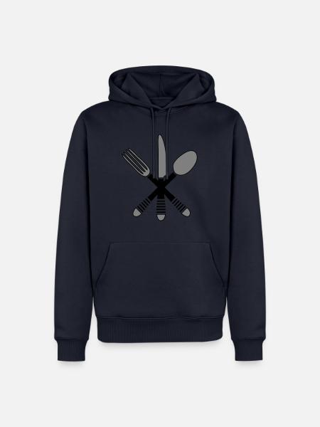 Besteck kochen 2 - Männer Premium Bio Hoodie - Navy