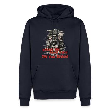 4x4 Offroad Truck Off Road Motiv - Männer Premium Bio Hoodie - Navy - Vorne - Nico (187cm)