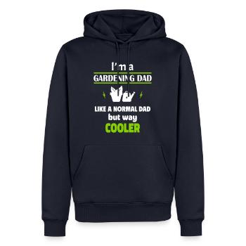 Ich bin ein Garten Papa - Männer Premium Bio Hoodie - Navy - Vorne - Nico (187cm)