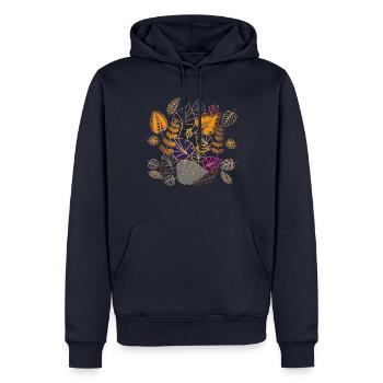 Spread Blätter-Potpourri - Männer Premium Bio Hoodie - Navy - Vorne - Nico (187cm)