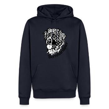Bernhardiner Kopf - Männer Premium Bio Hoodie - Navy - Vorne - Nico (187cm)
