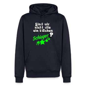Schlager Party , Schlager Musik , Schlager Spaß - Männer Premium Bio Hoodie - Navy - Vorne - Nico (187cm)