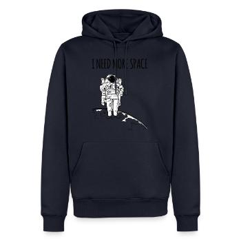 I need more Space / Geschenk Idee - Männer Premium Bio Hoodie - Navy - Vorne - Nico (187cm)