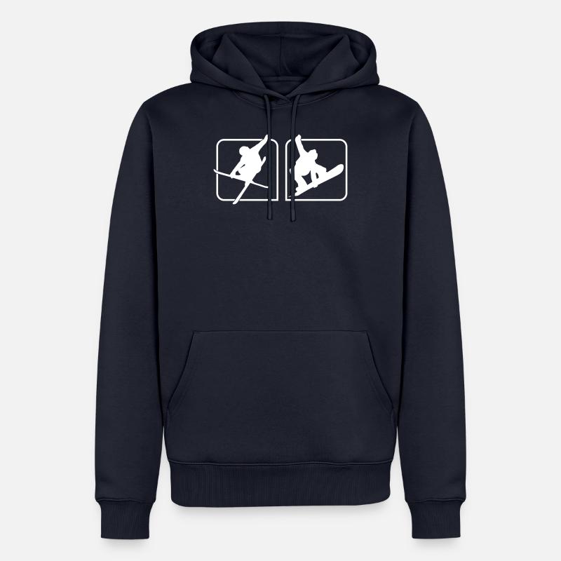 Ski et Snowboard Freestyle - Sweat à capuche Premium bio Homme - bleu marine