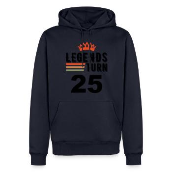 25 Geburtstag, Legenden werden 25 Jahre alt - Männer Premium Bio Hoodie - Navy - Vorne - Nico (187cm)