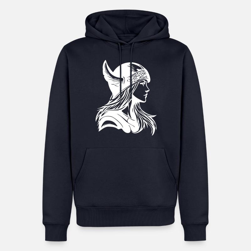 Wikinger Mädchen Kriegerin - Männer Premium Bio Hoodie - Navy